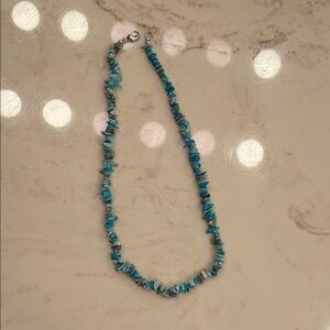 16” Turquoise Chip Bead Necklace - Blue Women’s Jewelry